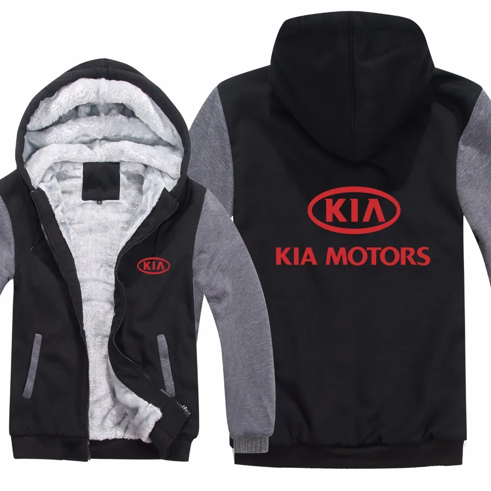 Толстовки KIA с капюшоном куртка зимний пуловер для мужчин унисекс утепленная