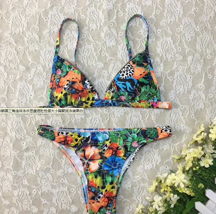 Print Bikini 2020 Swimwear Women Swimsuit Push Up Biquini Micro Sexy Bikinis Set Bathing Suit Female Retro Floral Beachwear