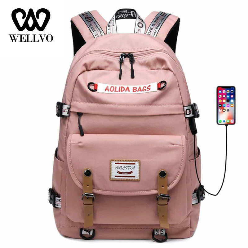 

Women USB Charging Backpack Oxford Travel Backpack Male Mochila Escolar Laptop Backpack School Bags Girls College Bagpack XA805B