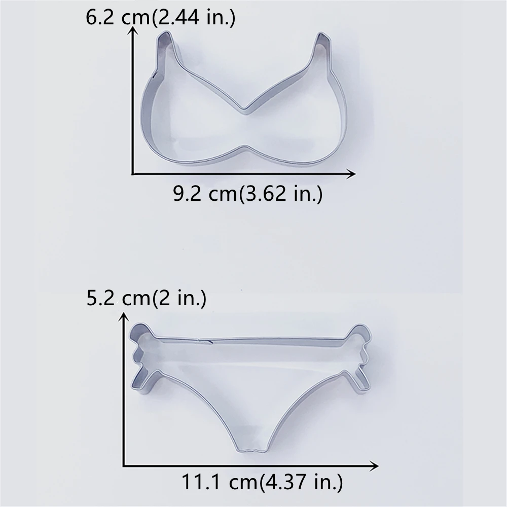 KENIAO Summer Beach Hawaii Bikini Cookie Cutter Set-2 Pieces-Biscuit Fondant Bread Pastry Sandwich Molds Stainless Steel