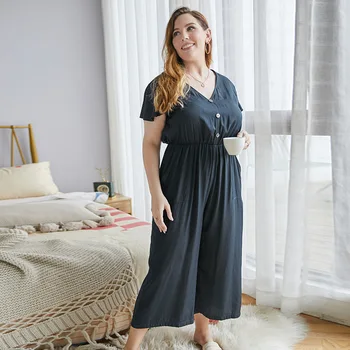 

Online Celebrity Large Size INS Trend WOMEN'S Dress 2020 Summer Elegant Commuting Slim Fit Slimming One-piece Loose Pants Casual