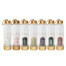 Творческий натуральный кристалл кварцевая галька драгоценный камень Исцеление стеклянная бутылка с энергетической водой