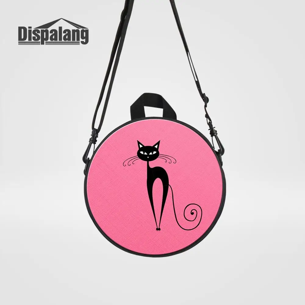 Розовая Круглая сумка-мессенджер с принтом кота для детского сада, сумки через плечо для книг, детские мини-сумки на плечо для путешествий, детский рюкзак - Цвет: Backpack03