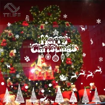 

TTLIFE Christmas Wall Stickers Home Decoration Doors and Windows Children's Room Layout Snowflake Stickers Pvc Wall Stickers