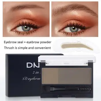 

Brand Double Color Eyebrow Powder Makeup Palette Natural Brown Eye Brow Enhancers 3D Eye Brows Shadow Cake Beauty Kit with Brush