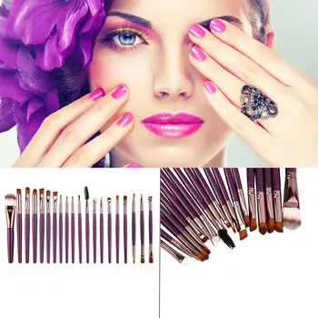 

Hot Hot Arrival 20 pcs Professional Makeup Cosmetic Blush Purple Brush with Coffee Hair Blusher,Foundation,Powder quality