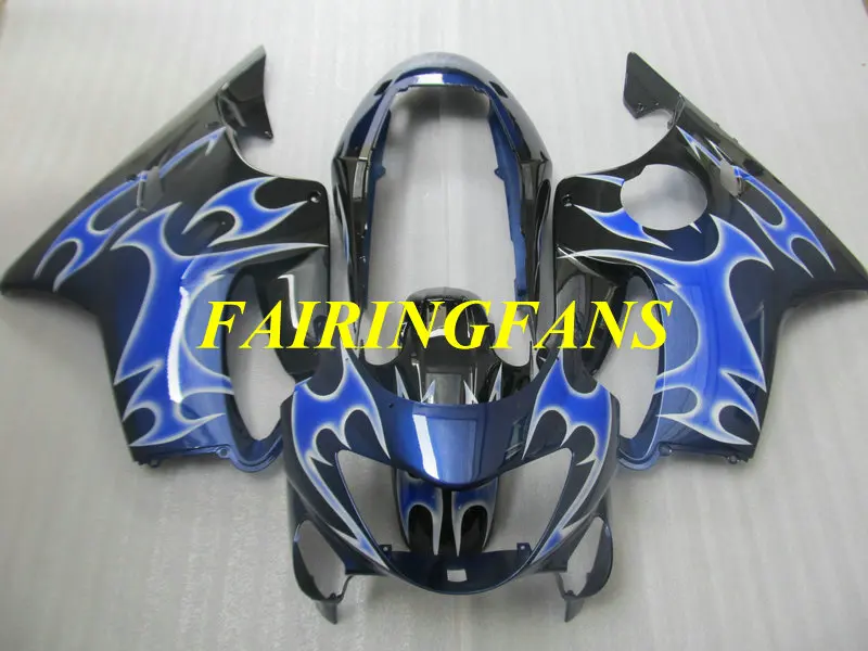 Мотоциклетный вставной обтекатель комплект для HONDA CBR600F4 99 00 CBR600 F4 1999 2000 CBR 600F4 черно-голубые Обтекатели Кузов+ подарки HU12