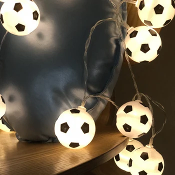 

300cm 20 LEDs Night Football String Lights Soccer Ball Light Garlands Decor Kids Bedroom Party Xmas Holiday Light