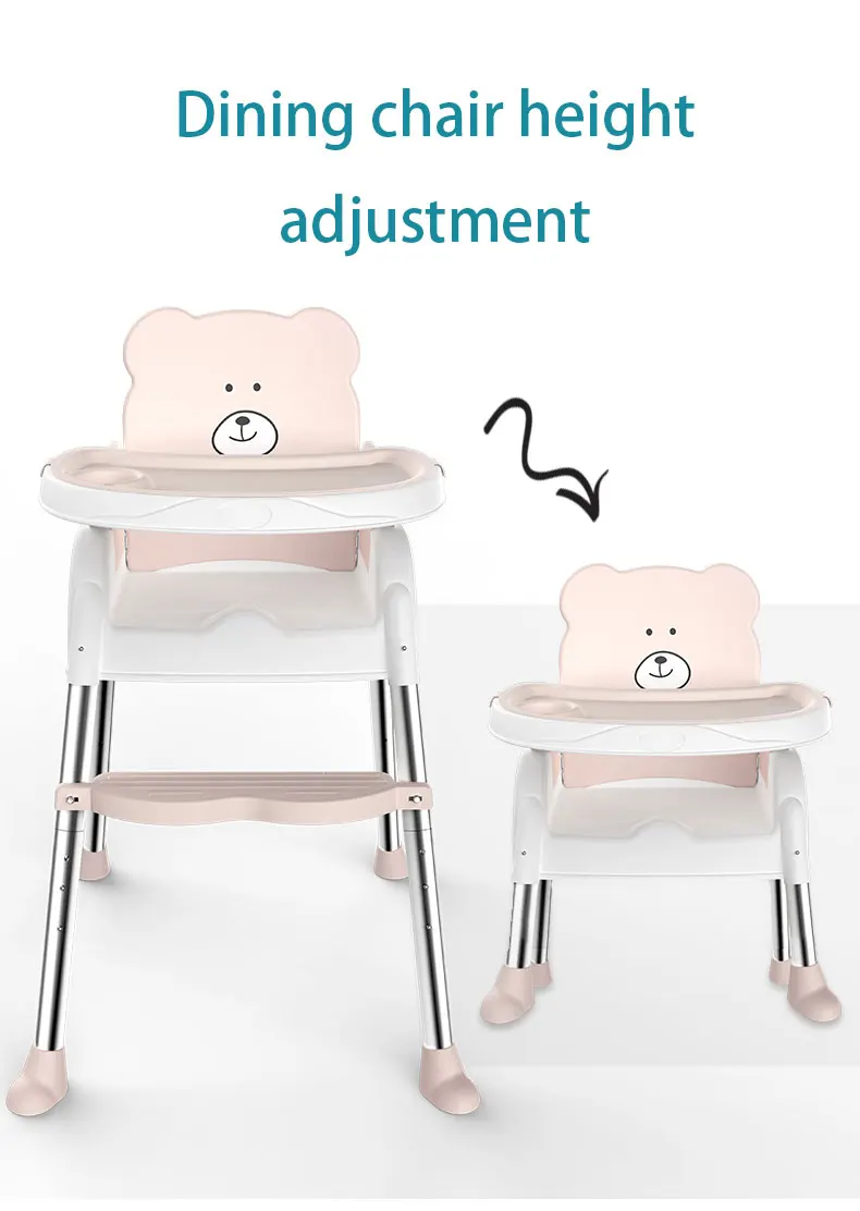 Детский обеденный стул портативный От 0 до 7 лет Детский многофункциональный стол можно отрегулировать из двух материалов