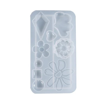 

Crystal Epoxy Resin Mold Earrings Pendant Casting Silicone Mould DIY Crafts Jewelry Making Tools