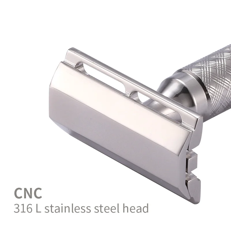 Cnc 316l Stainless Steel Double Edge Safety Razor Head Cap Shaver