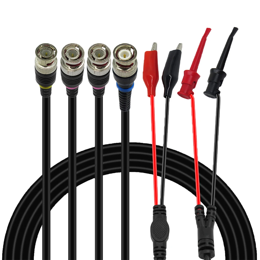 Cleqee BNC Adapter Male to Male/Alligator Clips/Mini Grabber Test Leads Probes For Oscilloscope