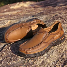 Мужская прогулочная обувь из натуральной воловьей кожи, мужские кроссовки, мужские дышащие Нескользящие ботинки, обувь для офиса, размеры 38-44