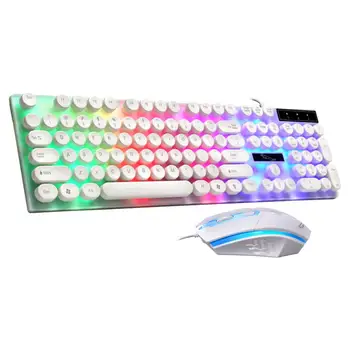

Wired Mouse Keyboard LED Gaming Keyboard With Rainbow Backlight Gamer PC Computer Keyboards Mause Colorful Glow Mice