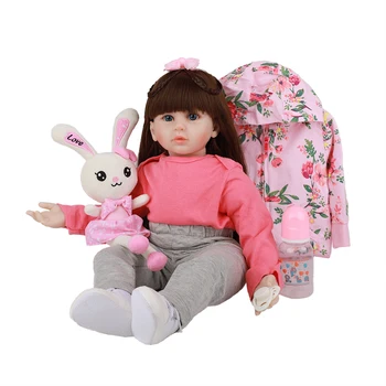 

JINGXIN PRINSES 60cm Reborn Baby Doll Toy Cotton Body Silicone Realistic Vinyl Alive Babies Dress Up House Play Toddler Girl