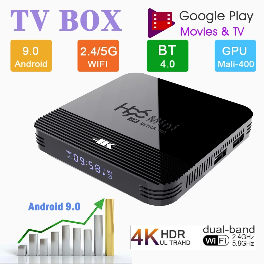 

H96 Mini H8 TV Box Android 9.0 TV Box 2G RAM+16G ROM 4K Box H.265 Media Player HDMI FUII 3D Home Audio Media High Qualtiy