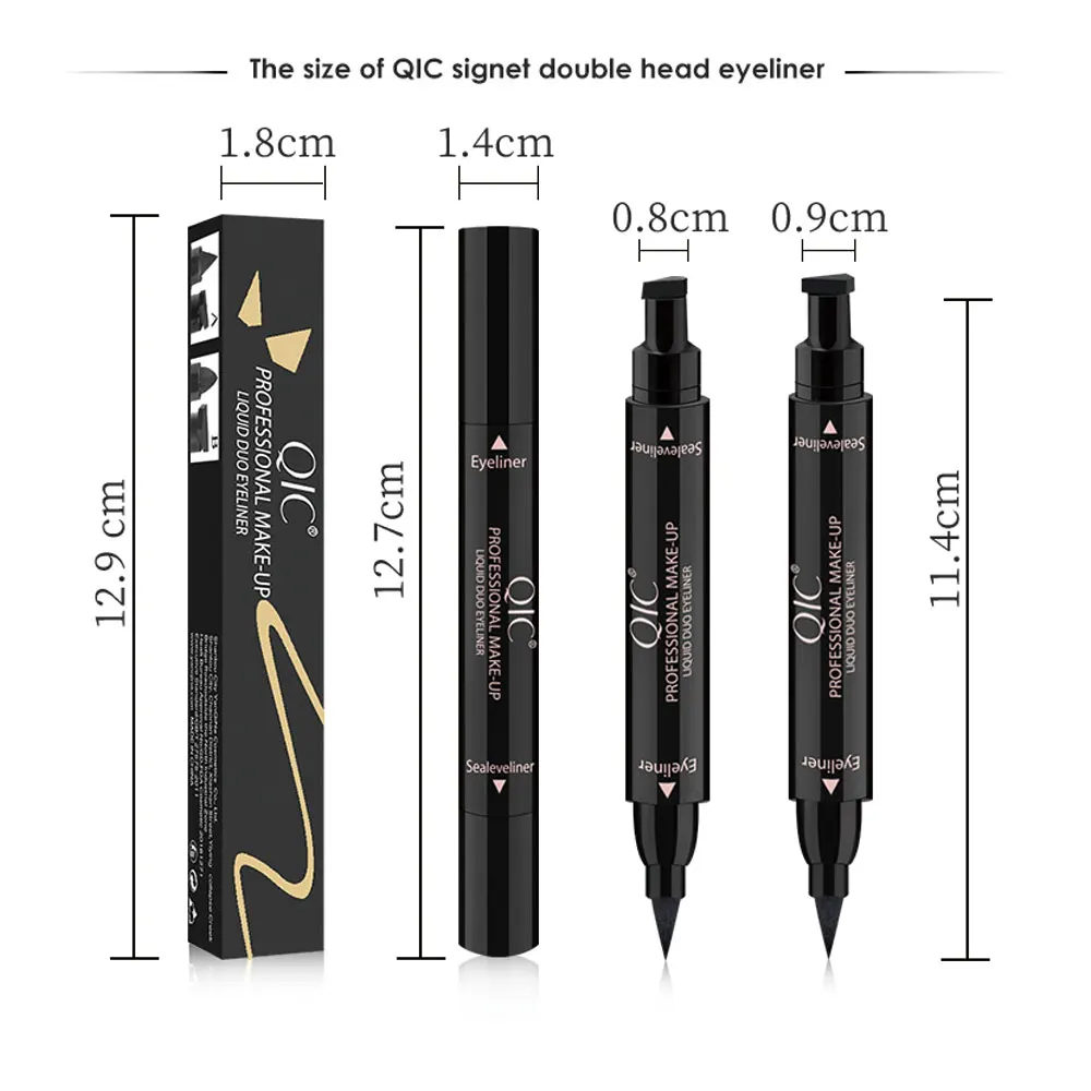 1 шт. двухголовая подводка для глаз со штампом Водонепроницаемая не Цветущая подводка для глаз классная черная жидкая подводка для глаз размер продукта опционально