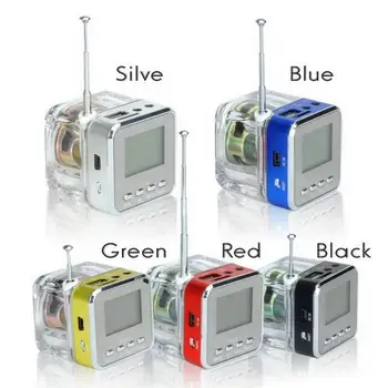 

Potable Music MP3 Player Speaker with USB cable Nizhi tt-028 Mini USB MicroSD Card FM Radio LCD Display Speaker r57