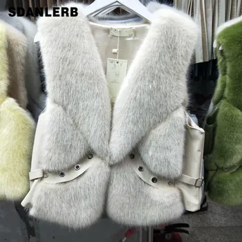 

2019 Winter New Imitation Fur Fox Fur Vest Women's Short Korean-Style Vest Sleeveless Jacket Women's Fur Coat Femme