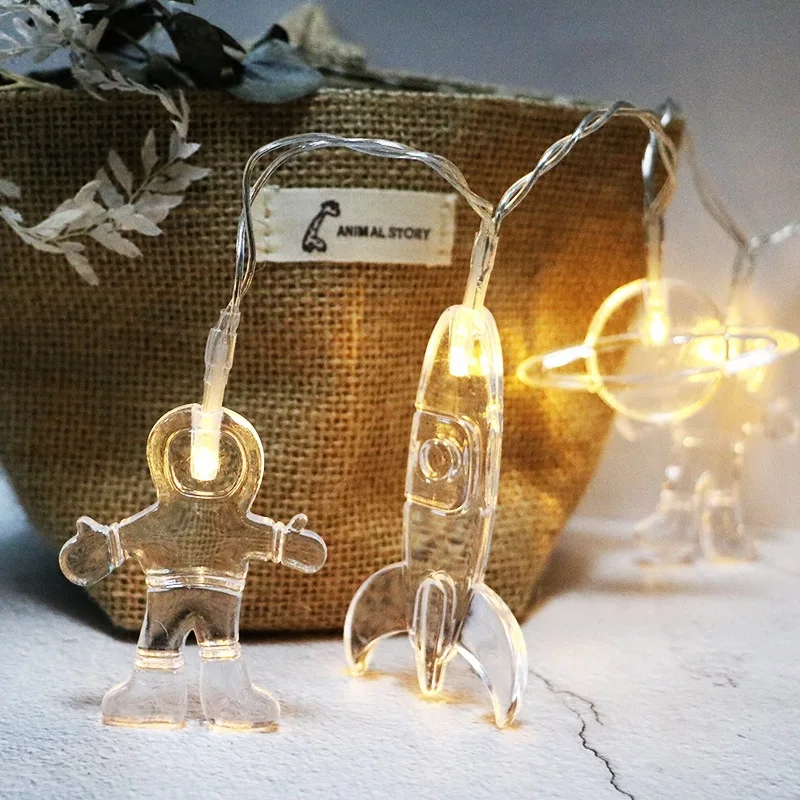 

Cross Border Astronauts LED Battery Lighting Chain Bedroom Holiday Decorative Lights DIY Cute Small Lighting Chain Outdoor Water