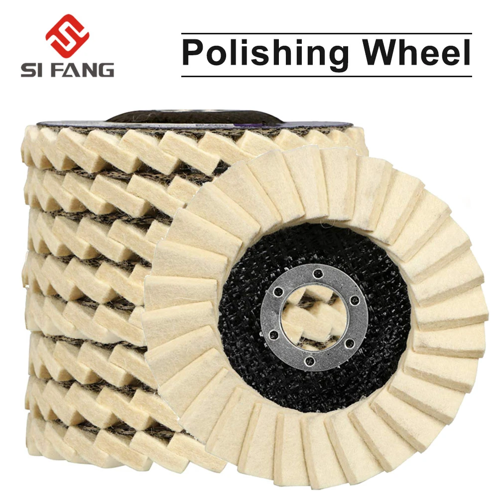 2pcs/Set Wool Buffing Polishing Wheel Felt Pads Angle Grinder Buffer Tool 125mm 