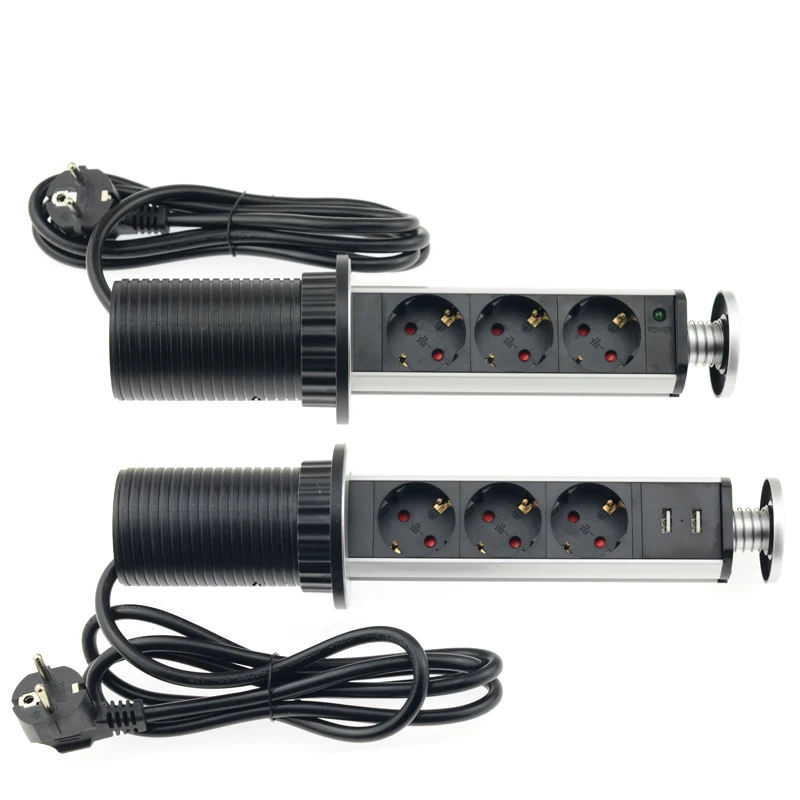 retrátil soquete escondido mesa tomada com led