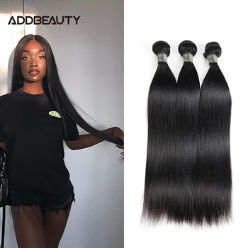 

Peruvian Straight Human Hair Bundles 8"-30" Natural Black Color 1B 1pc/3Pcs /4Pcs Available Remy Human Hair Bundles