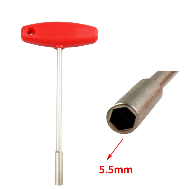 

Bike Spoke Wrench T Shape Adjuster Built-In Spoke Cap 3.2/4.7/5.5mm 55g Tool