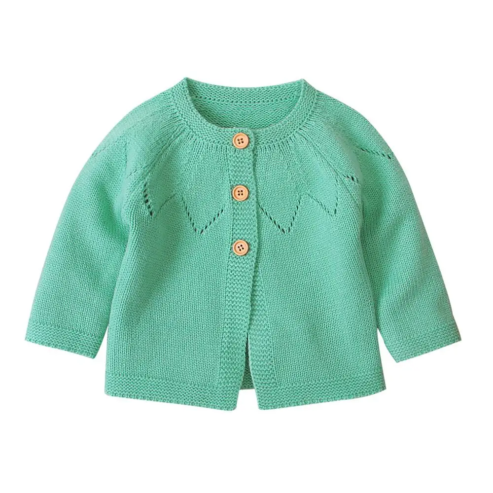 Г. Кардиган для маленьких девочек, пальто детский свитер, пуловер весенне-осенний вязаный свитер с длинными рукавами для школьниц, От 0 месяцев до 2 лет - Цвет: Зеленый
