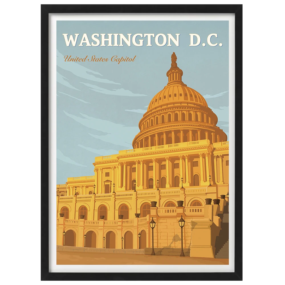 Видеть Америки Washington D.C. Винтаж плакат холст картины из крафт-бумаги Плакаты