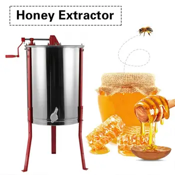 

4 Frames Manual Honey Extractor Stainless Steel Honey Spinner with Stand Beekeeping Equipment Tool Bee Honey Centrifuge Machine