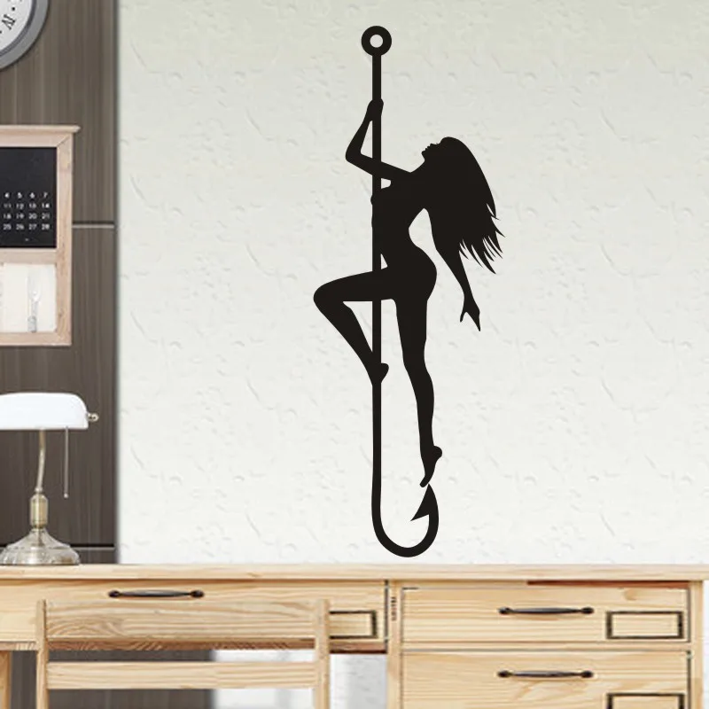 Fishing Girl Sticker Decal Bucket Tackle Shop Fishhook Fish Tank Boat Box Car Vinyl | Дом и сад