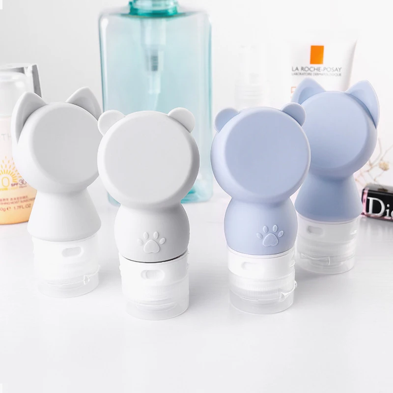 

Cartoons Panda Portable Silicone Hand sanitizer lotion Refillable Bottle Empty Travel Shower Packing Press Squeeze Containers