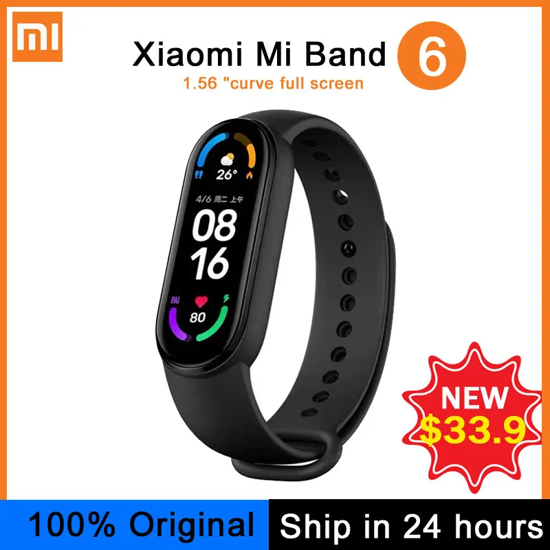 Умный Браслет Xiaomi Mi Band 6 фитнес трекер с цветным экраном 5 цветов функцией