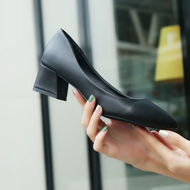 formal women leather shoes pointed work office ladies dress footwear high heels female pumps 4 6cm height increasing shoes woman (6)