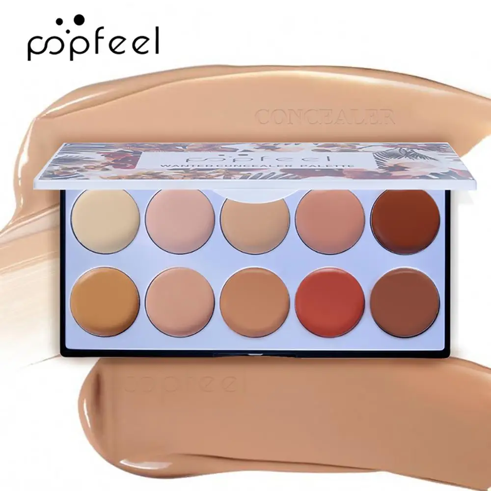 

Concealer Palette 10-Color Waterproof Natural Coverage Long Lasting Concealer for Dark Circle Tattoo Acne Scar Women Cosmetics