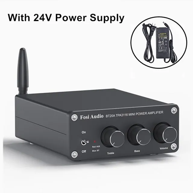 Fosi Audio BT20A Bluetooth TPA3116D2 Sound Power Amplifier 100W Mini HiFi Stereo Class D Amp Bass Treble For Home Theater best amplifier for car Audio Amplifier Boards