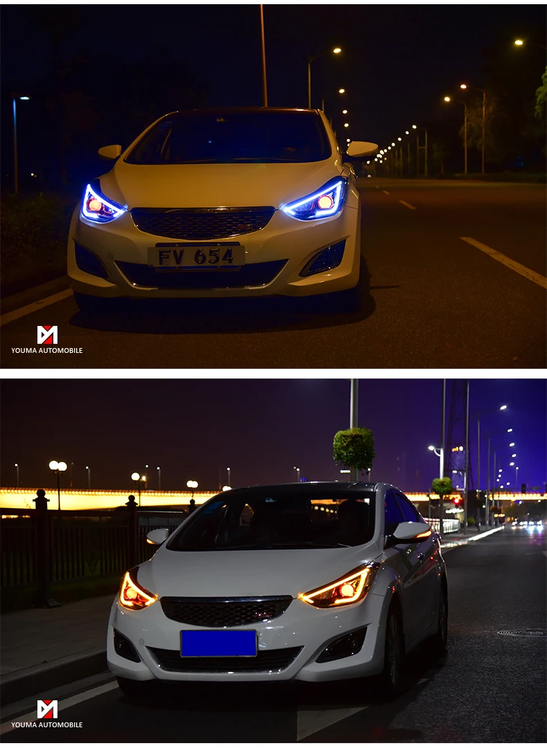 AKD автомобильный Стайлинг Головной фонарь для hyundai фары для HUNDAI Elantra Светодиодный фонарь H7 D2H Hid вариант Ангел глаз биксеноновый луч авто аксессуары