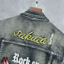 Стиль, мужской джинсовый жилет, модный мужской жилет с вышивкой в виде орла, ковбойская одежда, мужская одежда