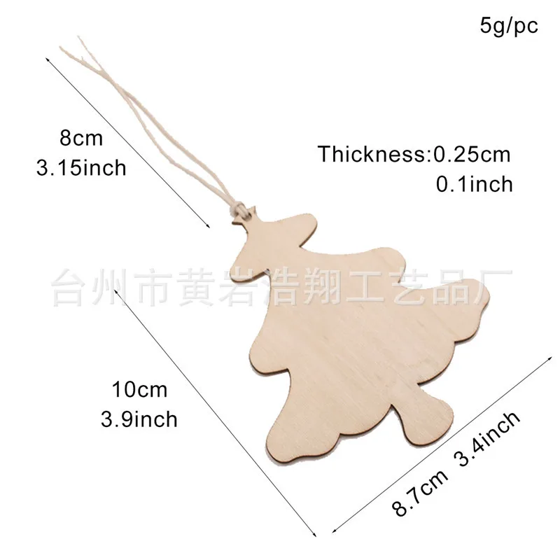 Christmas Decorations Creative Carving Wood Elk Christmas Tree Pendant Home Festival Decorations Handmade DIY Pendant