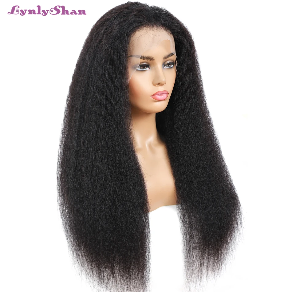 

13X6 Kinky straight Lace Front Human Hair Wig HD Transparent Lace Frontal Hair Wigs Pre-Plucked Remy Brazilian Human Hair Wig