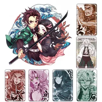 

10 Pcs/Set Demon Slayer Anime Card Stickers DIY Bus ID Waterproof Scrub Card Sticker Kids Sticker Toys Collection Gift