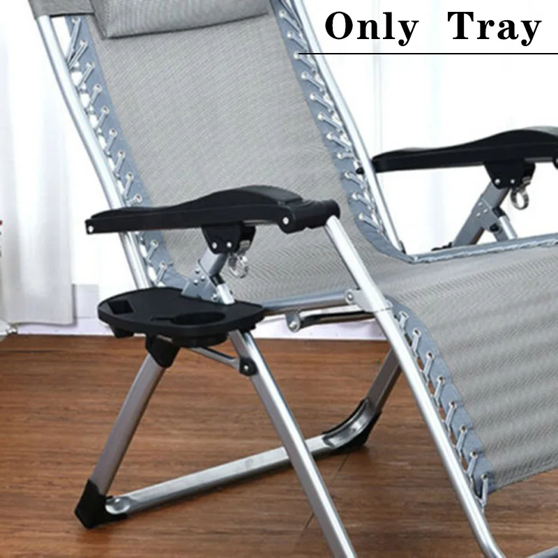 

High Quality Folding Reclining Chair Clip-On Side Table Cup Holder Balcony Yard Lounger Tray