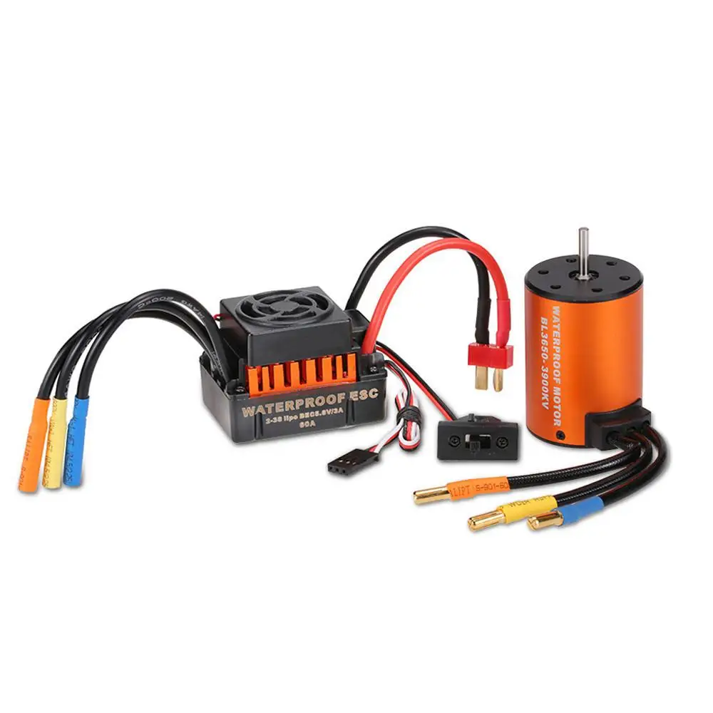 

RCtown Surpass Hobby Waterproof 3650 4300KV 3900KV 3500KV Brushless RC Car Motor with 60A ESC Set for 1/10 RC Car