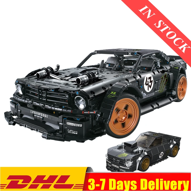 

DHL 33003 Ford Mustang Hoonicorn RTR V2 Racing Car Technic 20102 23009 13108 MOC-22970 Building Block Toys Simulation Hub