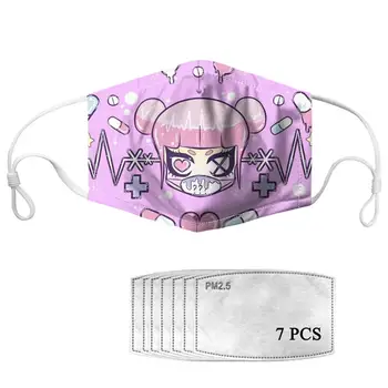 

HYCOOL Cute Nurse Print Mouth Masks Filters For Women Men Teenager Party Outdoor Walking Air Pollution Dust-proof Mouth-muffle