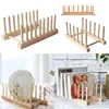 Bamboo Dish Plates Rack Drainboard Drying Drainer Storage Holder Stand Wooden Kitchen Cabinet Organizer for Plate/ Bowl/ Cup # ► Photo 3/6