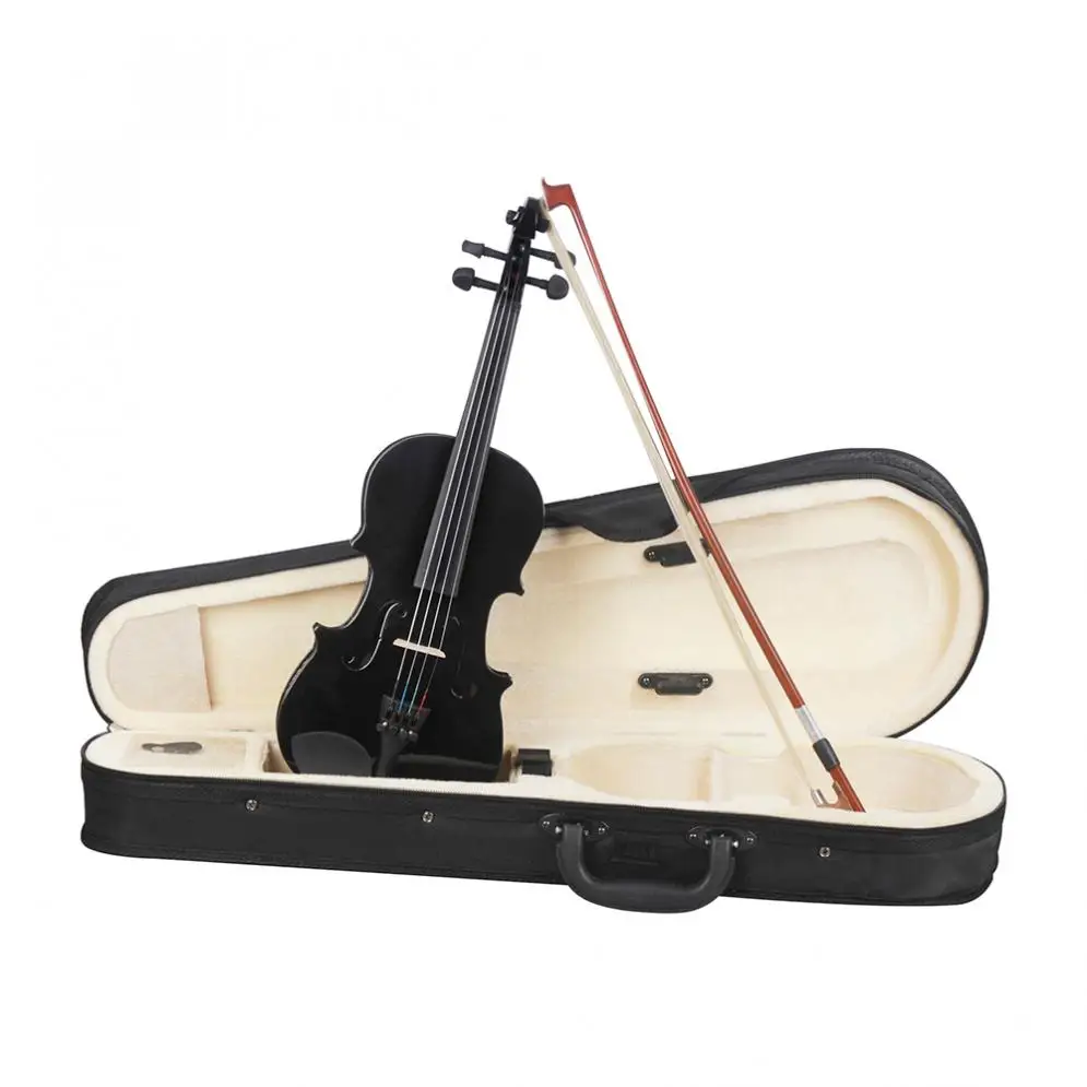 Preto de Tamanhos Arco e Breu para Iniciantes Instrumentos de Corda 4 com Case Violino Completos 4 - - Image 3