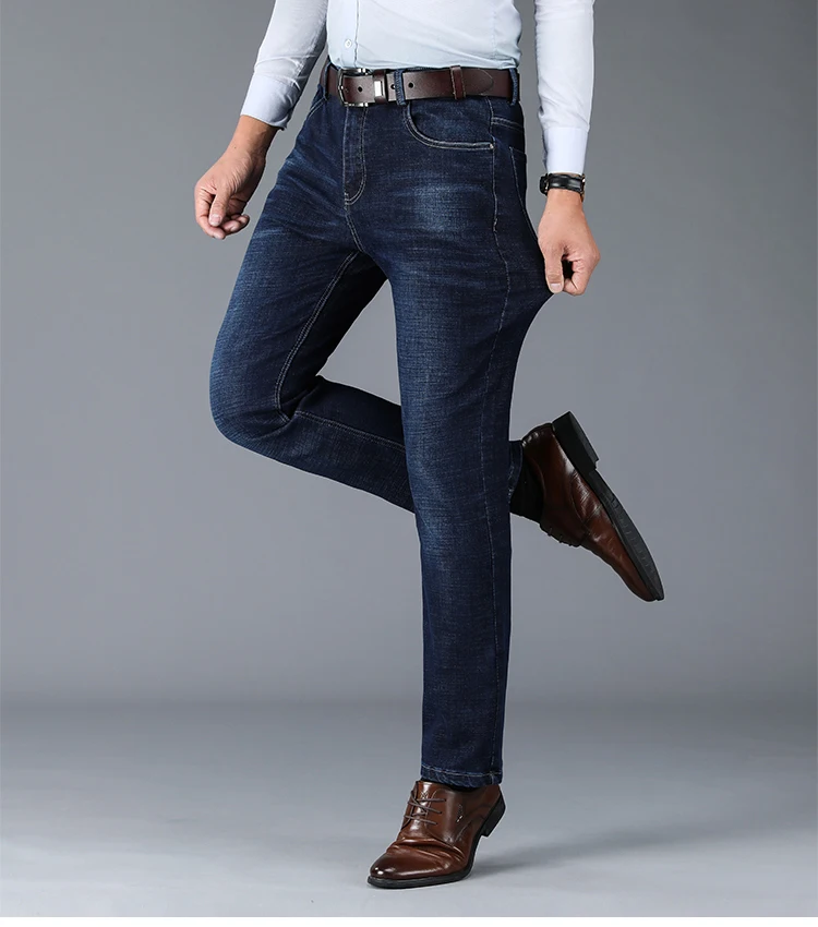 Xuan Sheng, джинсы с высокой талией, мужские, новинка, толстые, тянущиеся, свободные, брендовые, синие, черные, Бизнес Стиль, для работы, классические, длинные штаны, уличная одежда, джинсы