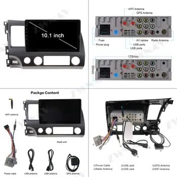 

For Honda Civic 2007 2008 2009 - 2011 Car multimedia player Stereo Android PX6 Radio Audio GPS Navigation Head unit 360 Camera